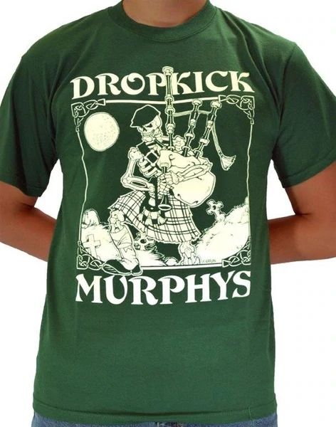 DROPKICK MURPHYS - Vintage Skeleton Piper -  Two Sided Printed T-Shirt